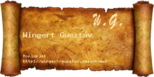 Wingert Gusztáv névjegykártya